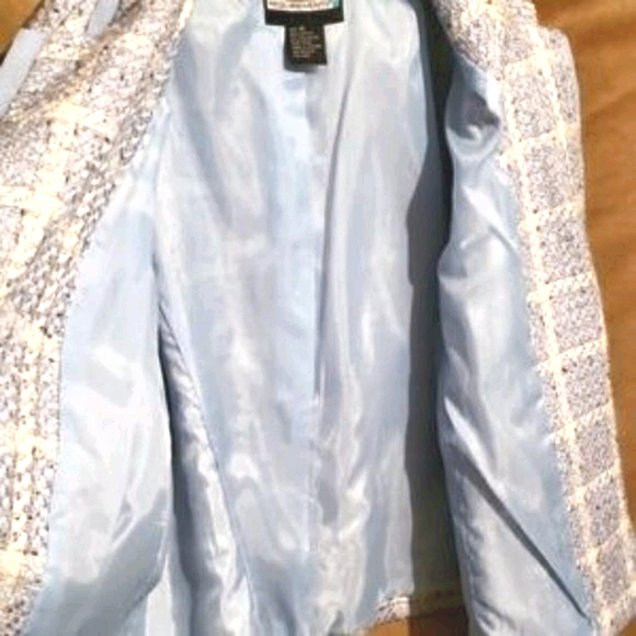 REQUIREMENTS TWEED 2 PC SUIT BLUE/WHITE CHECKERED SZ 18 - Picture 4 of 8